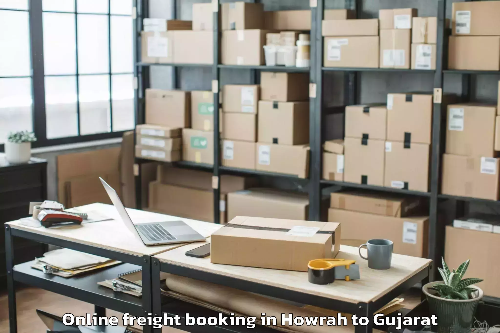 Book Howrah to Thasra Online Freight Booking Online